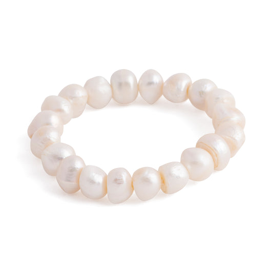 Euphrates - Freshwater pearl stretch bracelet (White pearls)