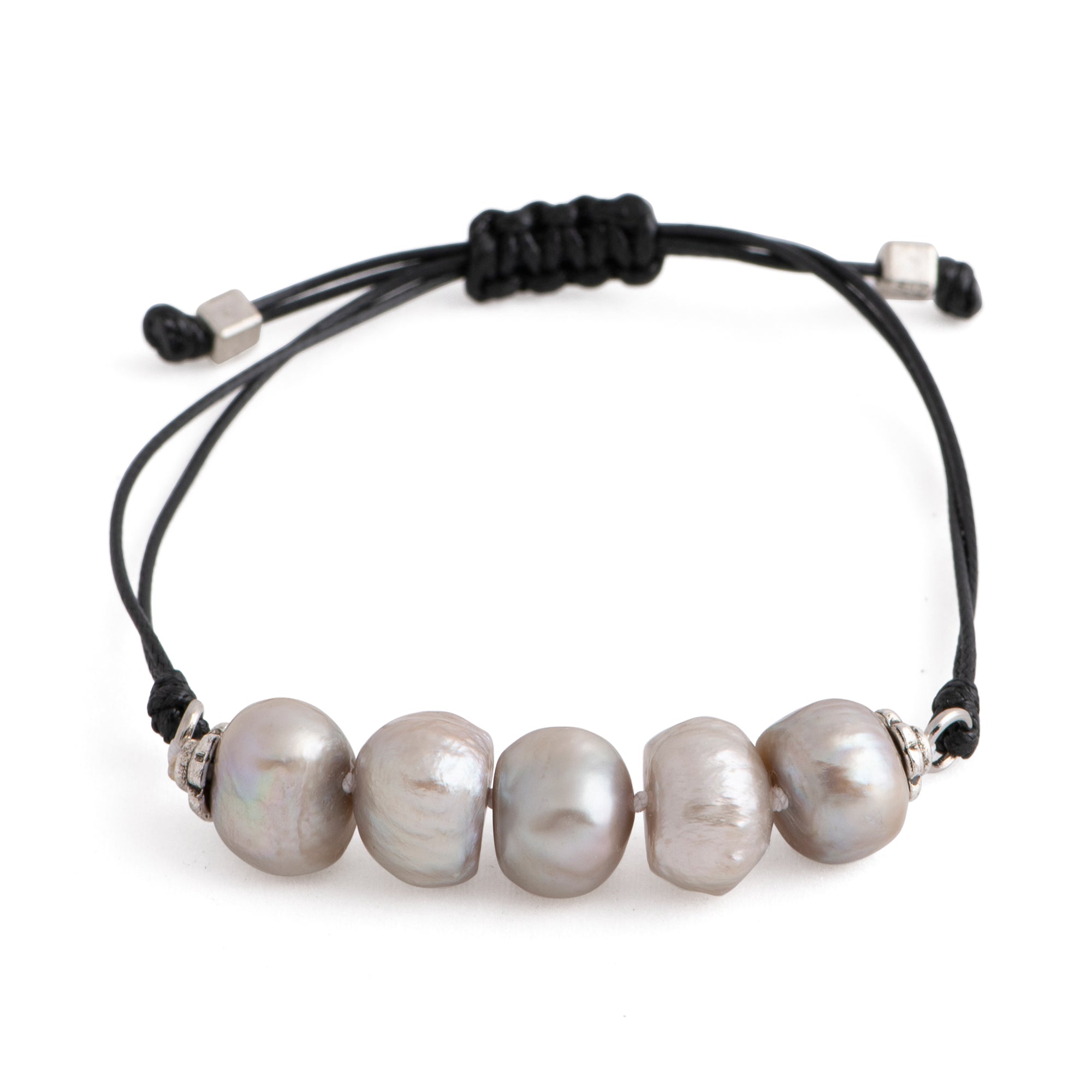 Aegean - Five Freshwater Pearl Adjustable String Bracelet - The
