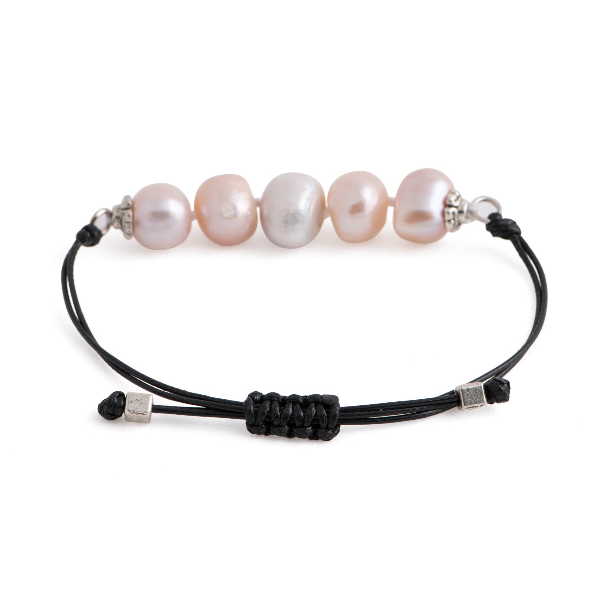 Aegean - Five freshwater pearl adjustable string bracelet (clasp)