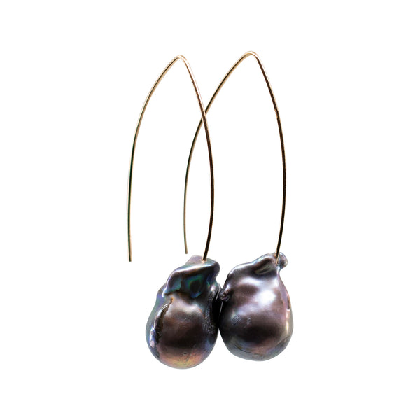 Akoni - Gold-Tone Freshwater Pearl Baroque Drop Earrings