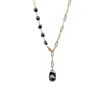 Amanda Necklace (Dark Grey Pearl)