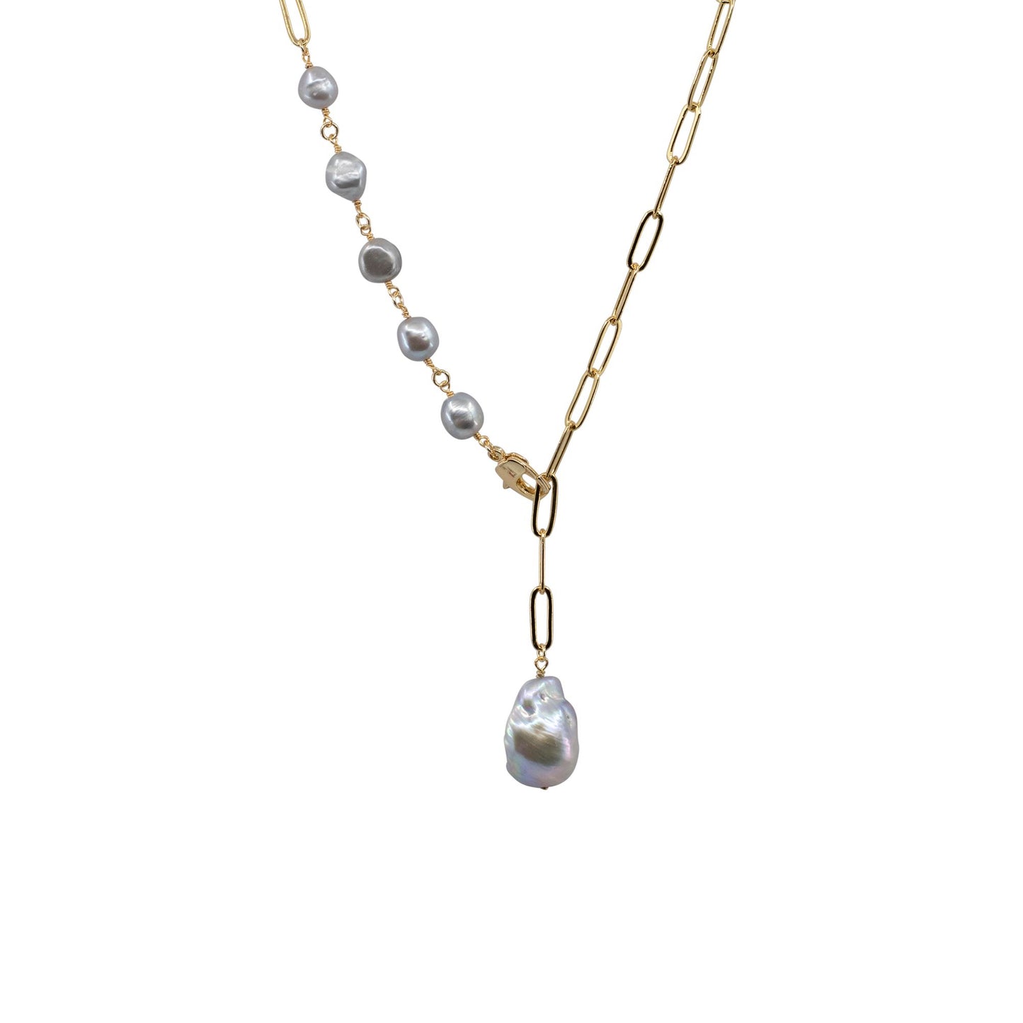 Amanda Necklace (Silver Pearl)