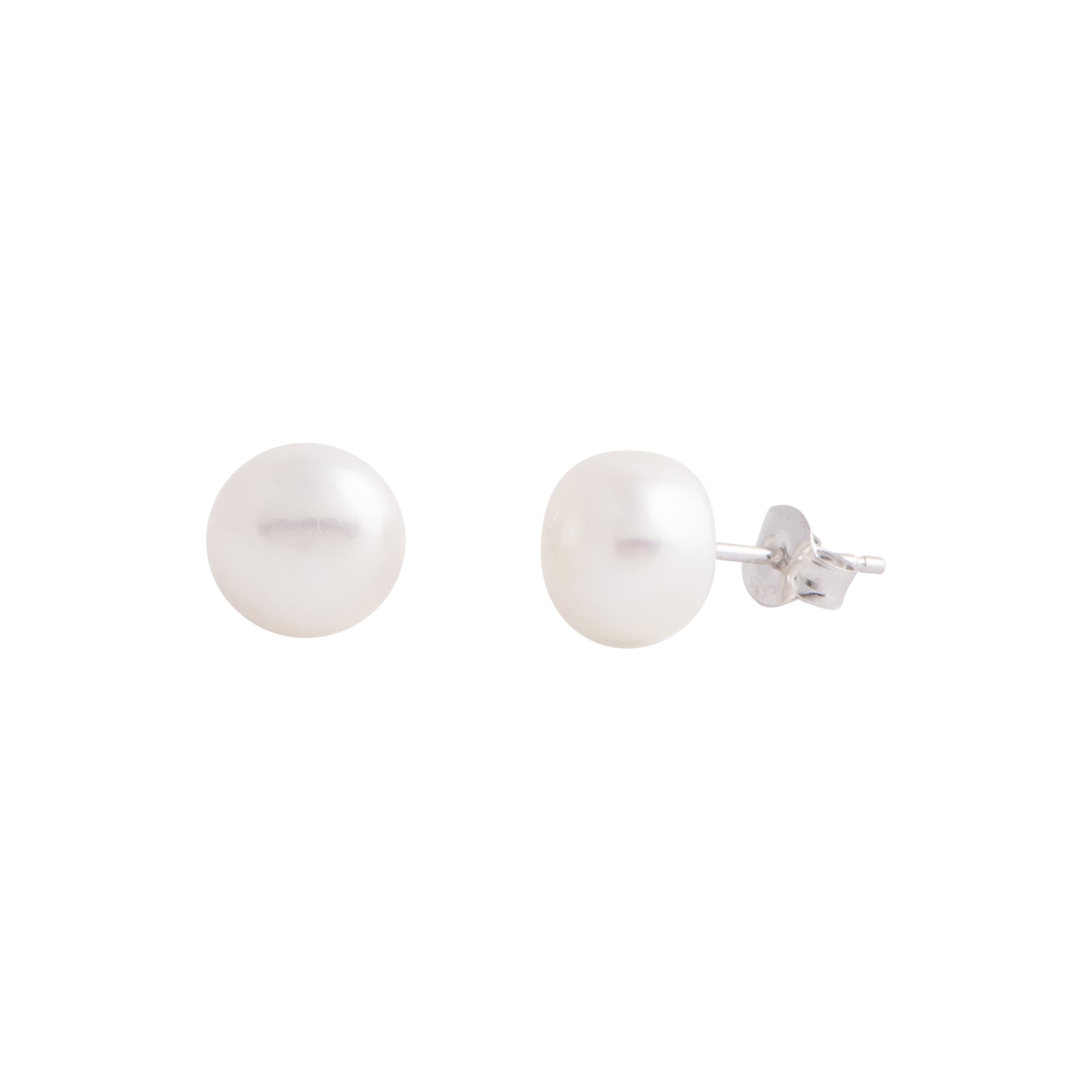送税込【AMY O】Freshwater Pearl Stud Earrings ピアス☆国内発 7.0mm-8.0mm Freshwater Pearl 