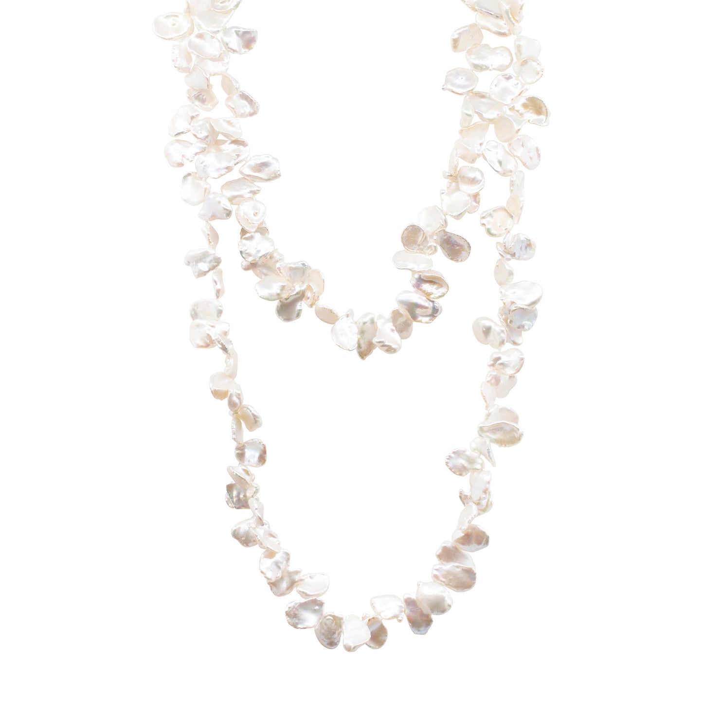Anna - Keshi Pearl Necklace (White pearls, layered)