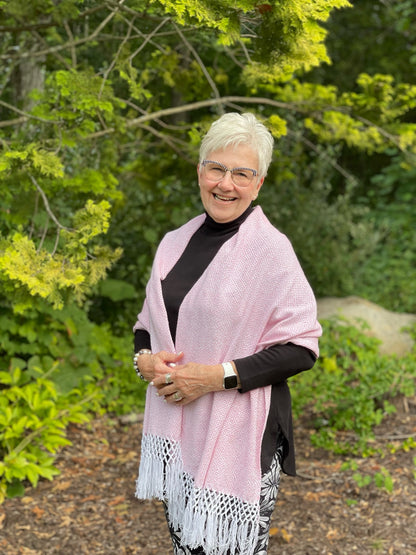 Breast Cancer Awareness Shawl (Over-The-Shoulder Style)