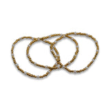 Bali - Gold-Tone Bead and Petite Freshwater Pearl Stretch Bracelet