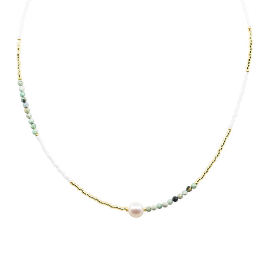Scarlett - Bead and Freshwater Pearl Necklace