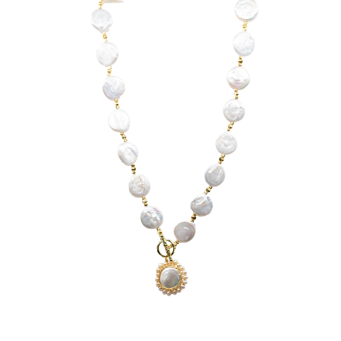 Bonnie - Freshwater Pearl Coin Necklace