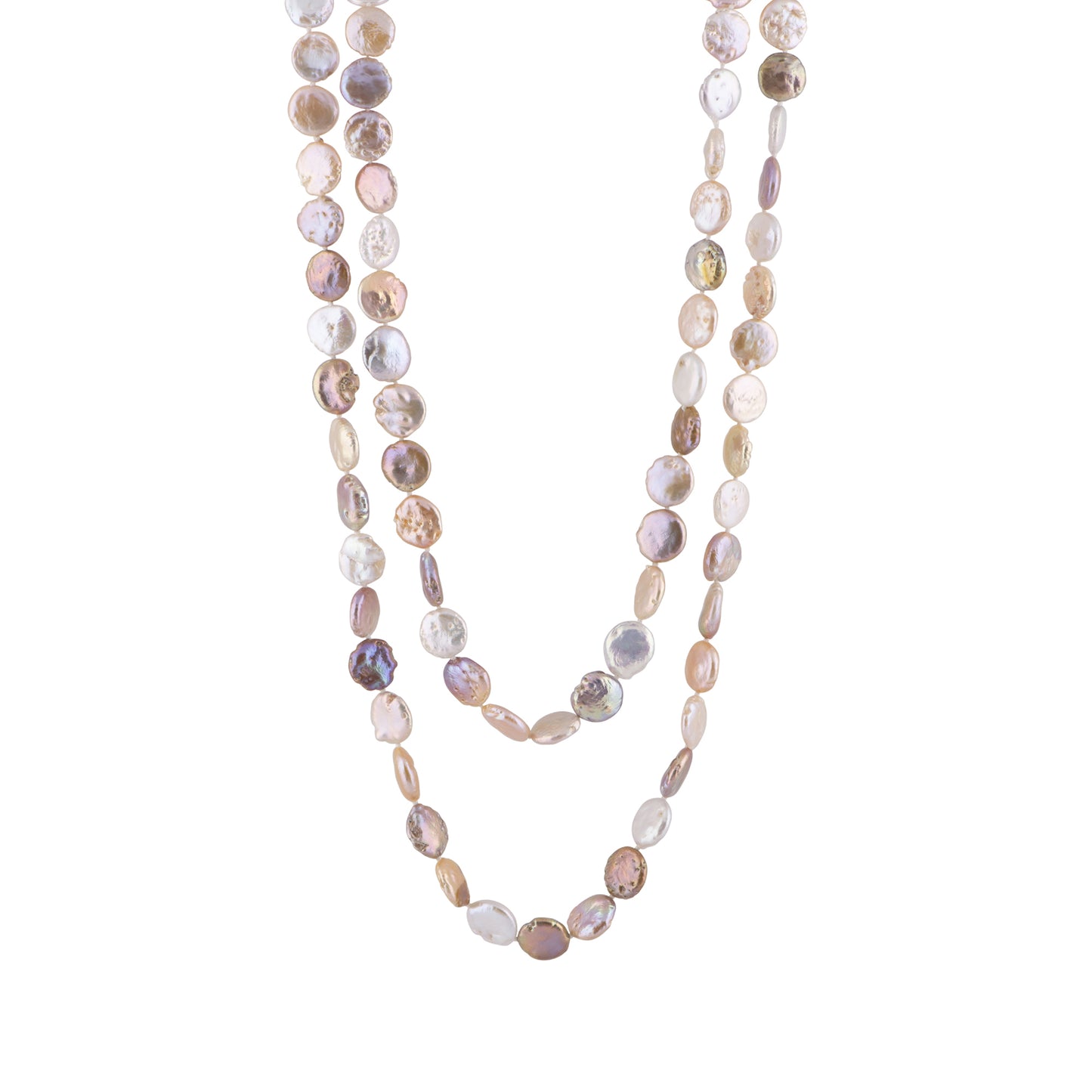 Carmen - Freshwater coin pearl necklace (Natural pearls)