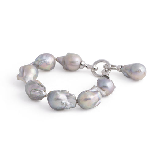 gemsbylaura Freshwater Pearl Necklace + Adult Bracelet Set (6mm Beads) 6.5 Inches / 15 / Sterling Silver