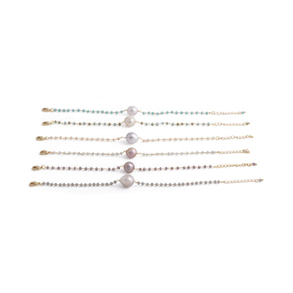 Hudson - Freshwater pearl and crystal bracelet (All colors)