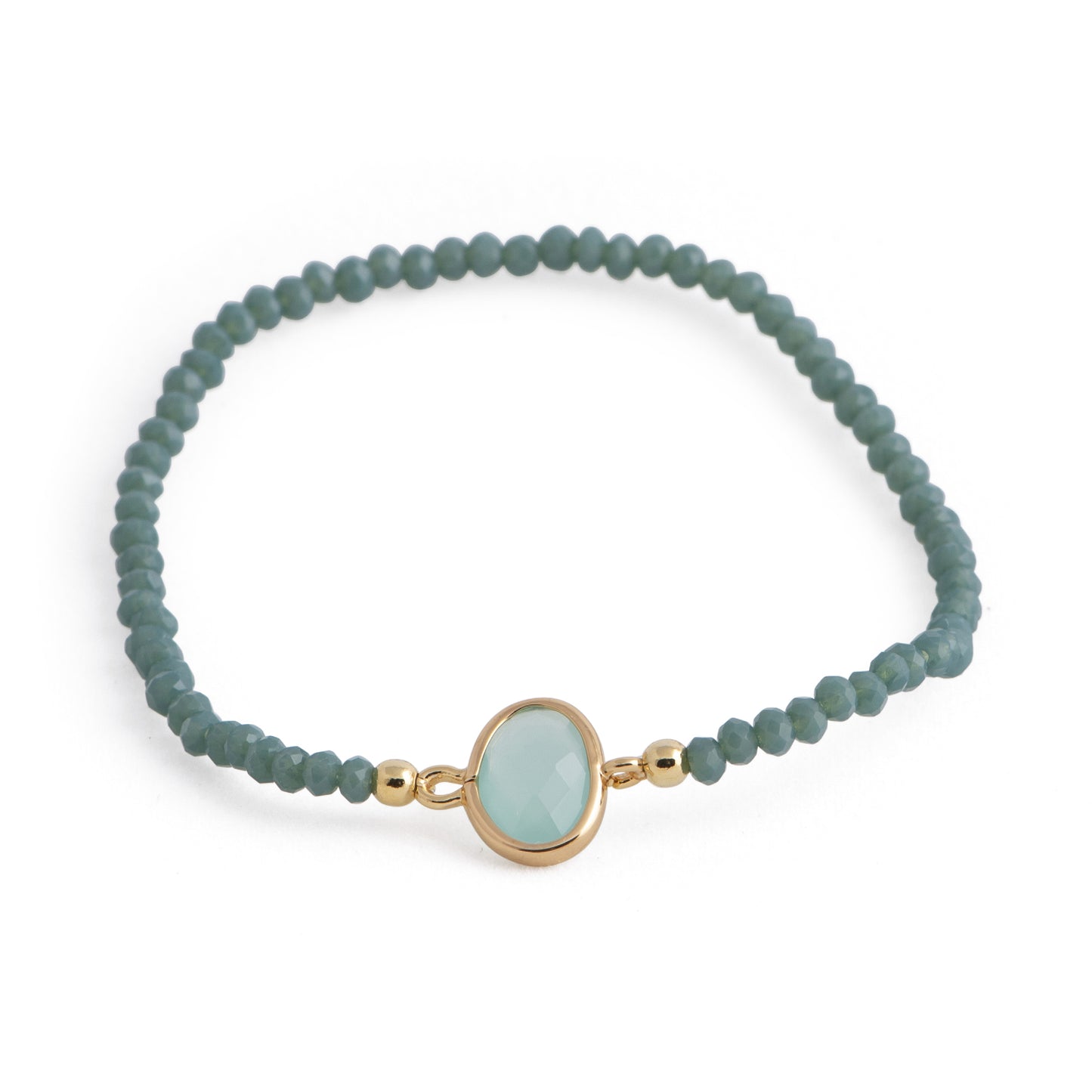Lena - Crystal stretch bracelet (Green tone #2)