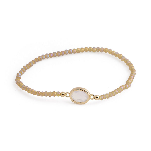 Lena - Crystal stretch bracelet (Neutral tone #2)