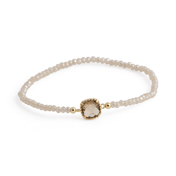 Lena - Crystal stretch bracelet (Neutral tone #1)