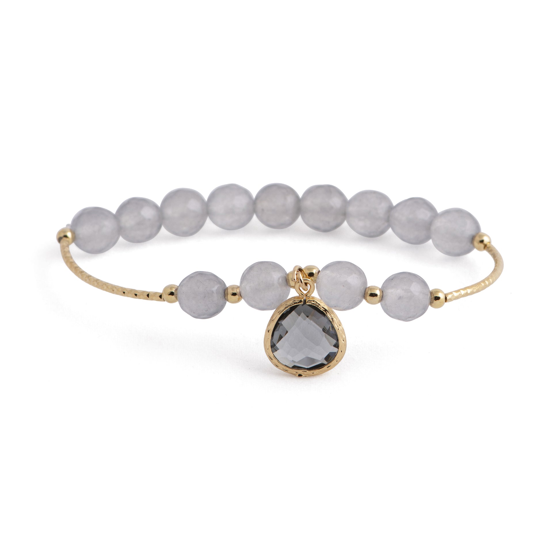Timor - Stone bead bracelet (Grey tone)