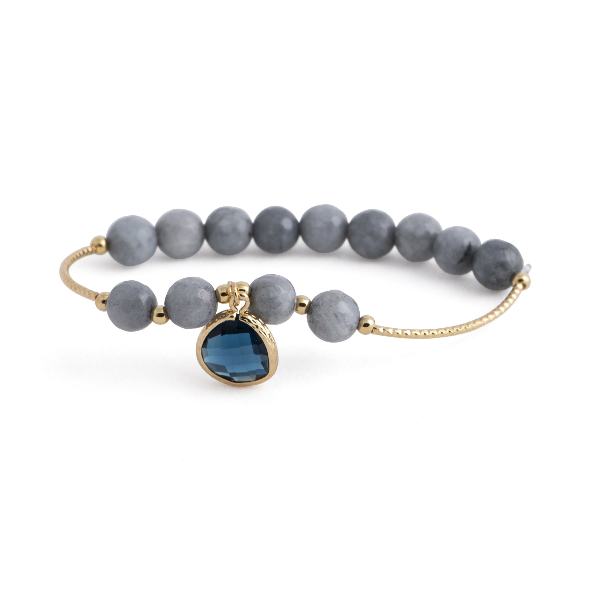Timor - Stone bead bracelet (Grey tone #2)