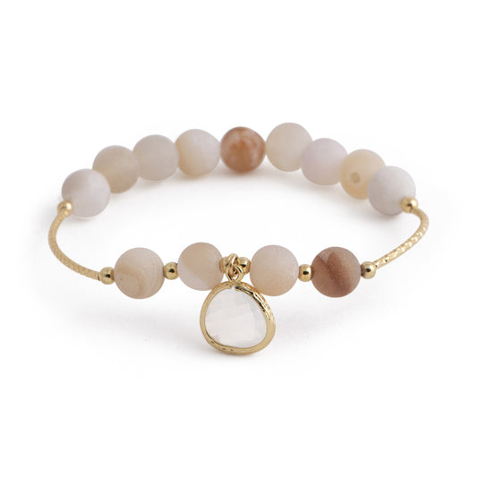 Timor - Stone bead bracelet (Neutral tone)