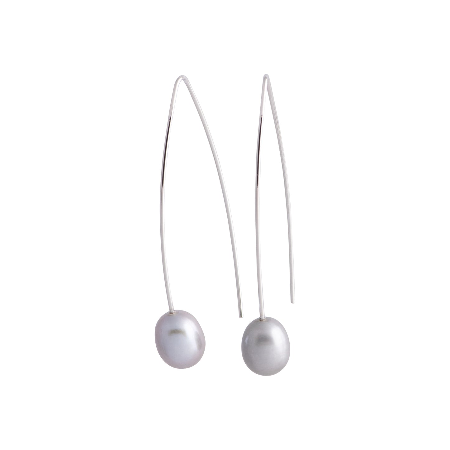Ailani - Silver-tone pearl drop earrings (Silver pearls)