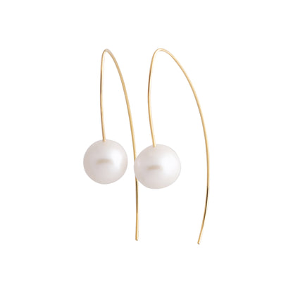 Isla - Gold-tone drop earrings with freshwater pearl