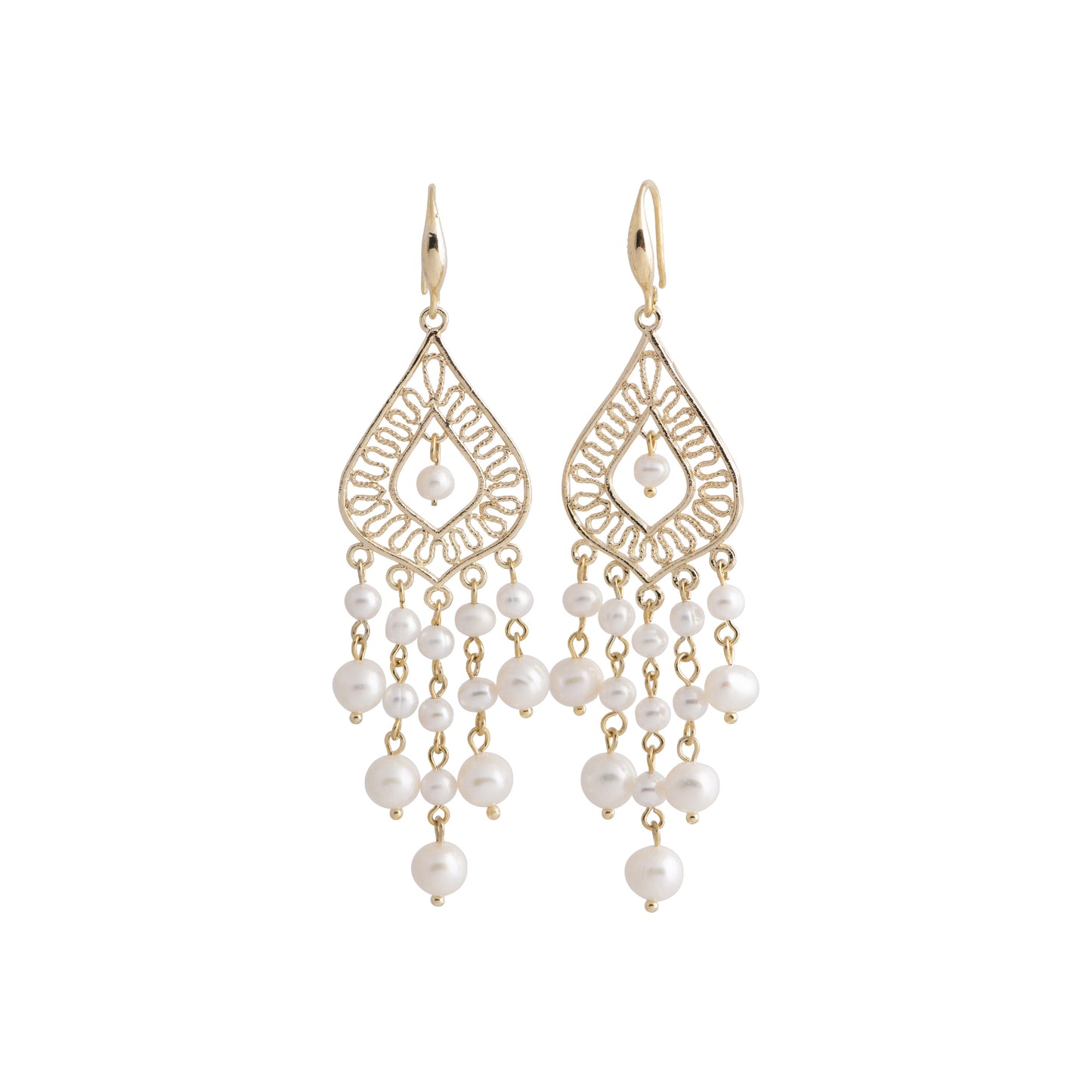 Adelina - Gold-tone pearl dangle earrings