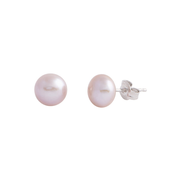 Amaya - Medium (8mm) pearl nickle-free earrings (Natural pearls)