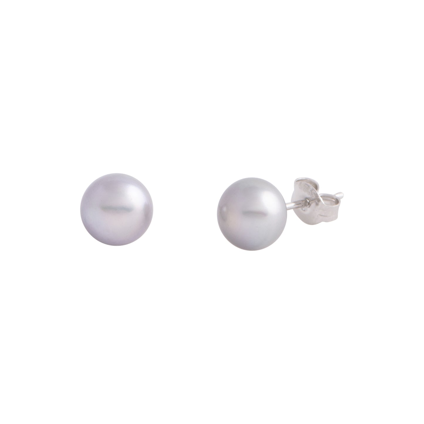 Amaya - Medium (8mm) pearl nickle-free earrings (Silver pearls)