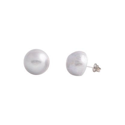Elara - Large (12 - 15mm) pearl nickle-free earrings (Silver pearls)