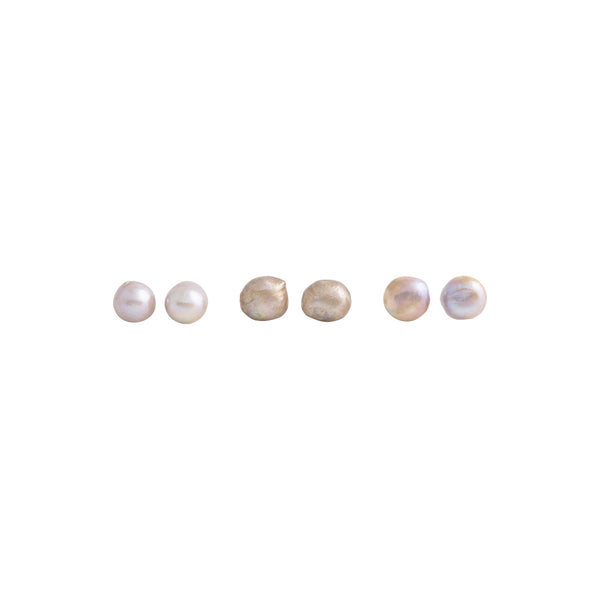 Elara - Large (12 - 15mm) pearl nickle-free earrings (Champagne, gold and natural pearls)