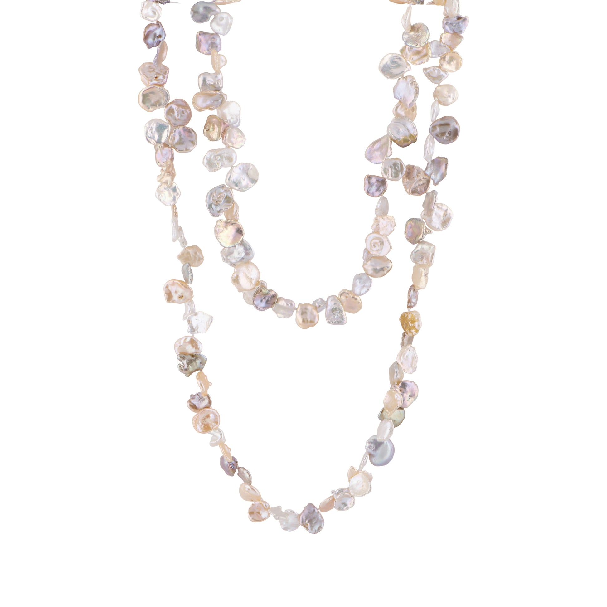 Anna - Keshi Pearl Necklace (Natural pearls, layered)