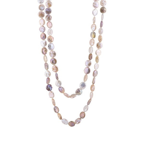 Carmen - Freshwater coin pearl necklace (Natural pearls)