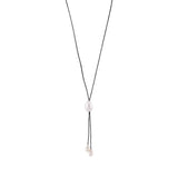 Lily - Freshwater pearl bolo tie (Black strand, white pearls)