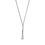 Lily - Freshwater pearl bolo tie (Black strand, natural pearls)
