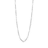 Antonia - Crochet crystal necklace with freshwater pearls (White pearls)