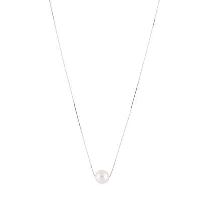 Kelly - Freshwater pearl and sterling silver necklace (White pearl)