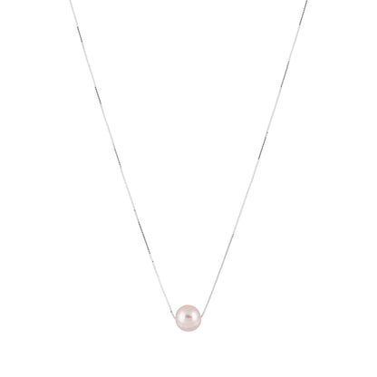 Kelly - Freshwater pearl and sterling silver necklace (Natural pearl)