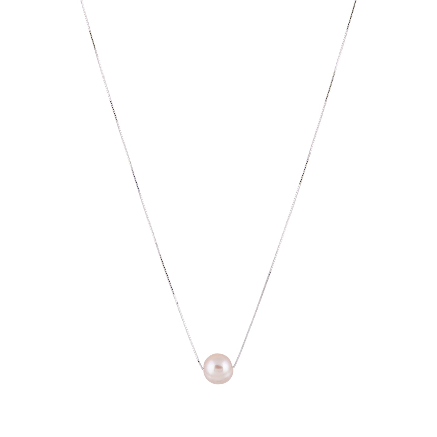 Kelly - Freshwater pearl and sterling silver necklace (Natural pearl)