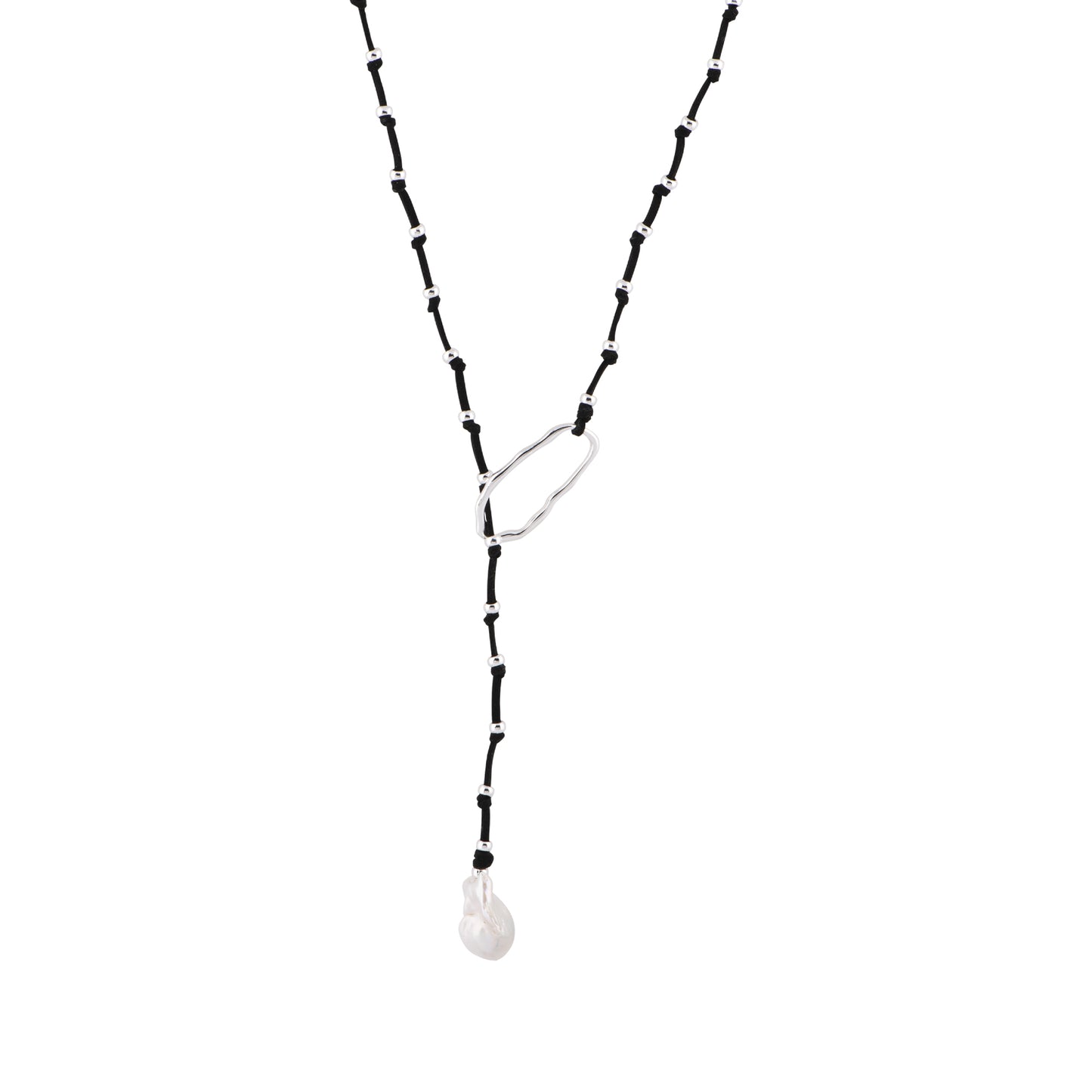 Carina - Adjustable baroque pearl necklace (Black)