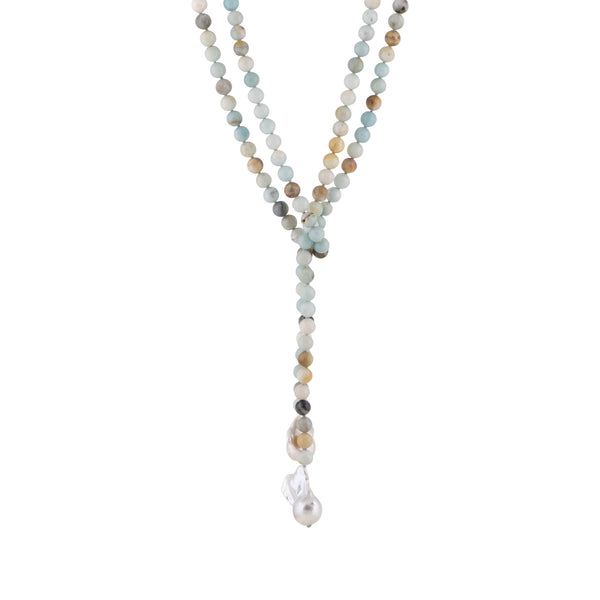 Stephanie - Large baroque pearl lariat necklace (Layered)