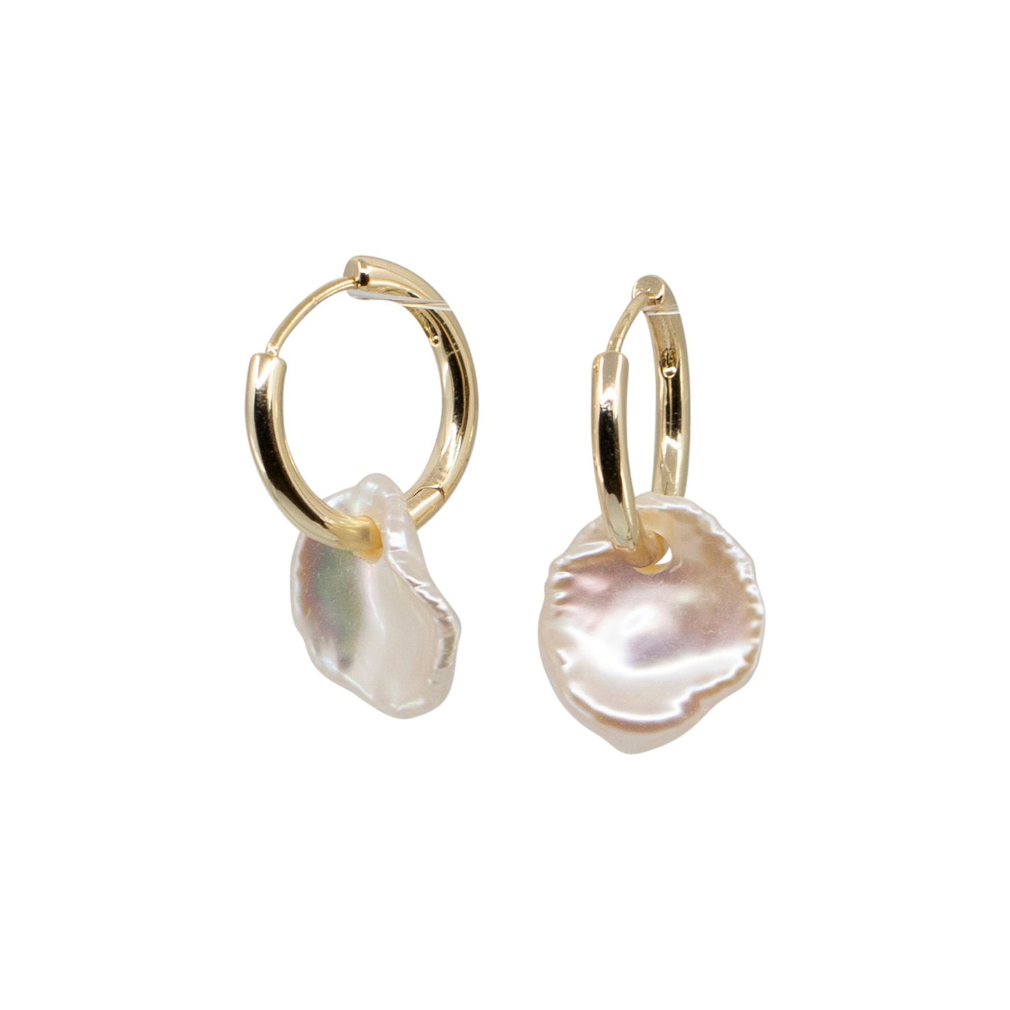Delfino - Gold-Tone Freshwater Pearl Keshi Hoop Earrings