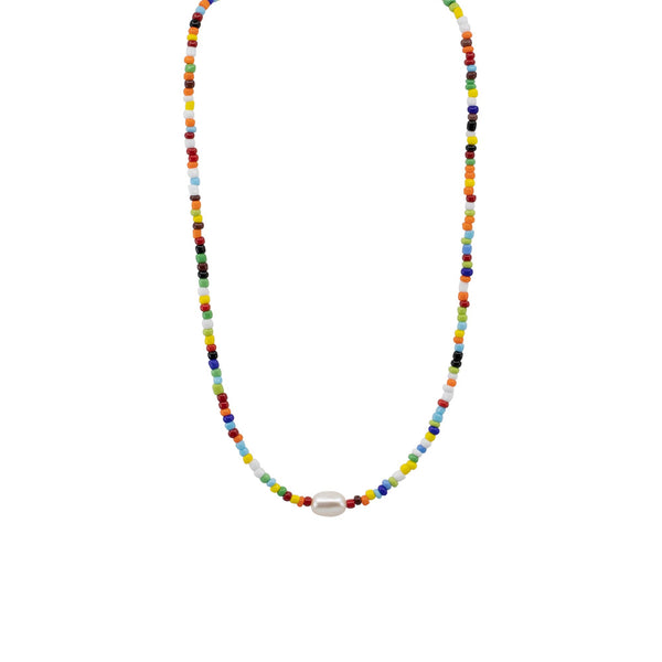 JieDa　FRESH PEARL NECKLACE Jenny - Seed Bead and Freshwater Pearl Necklace - The Freshwater