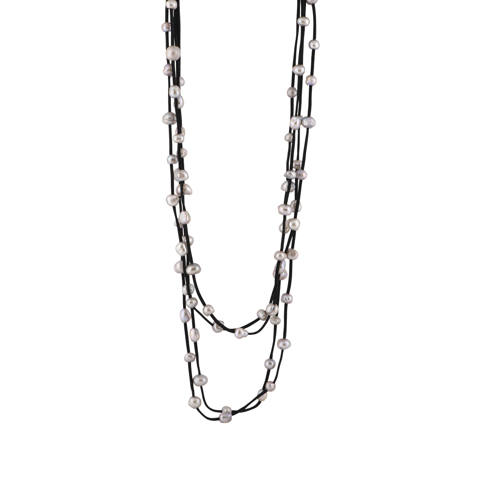 アクセサリー super rare julius long necklace Julie - Long Multi-Strand Suede Freshwater Pearl Necklace - The