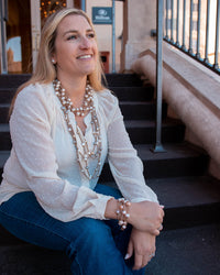 Kathy - Multi-Strand Suede Freshwater Pearl Necklace