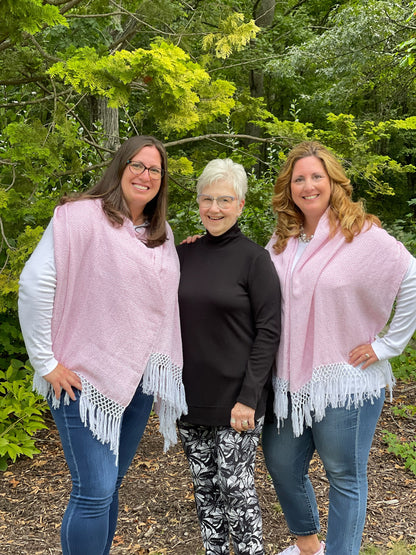 Breast Cancer Awareness Shawl (Poncho Style)