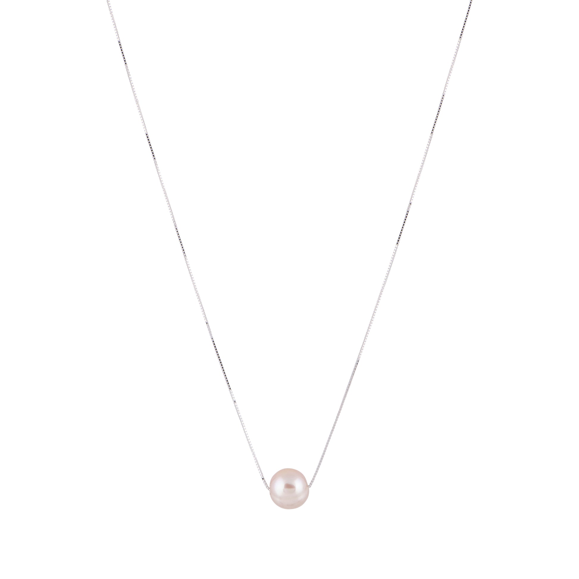 Kelly - Freshwater pearl and sterling silver necklace (Natural pearl)