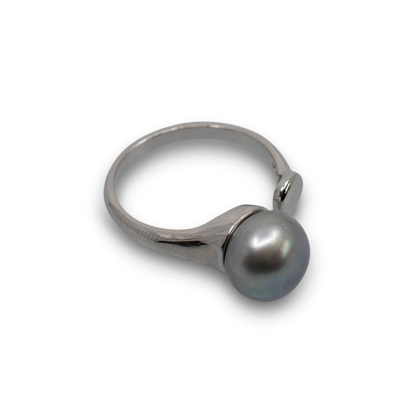 Lala - Silver-Tone Freshwater Pearl Adjustable Ring