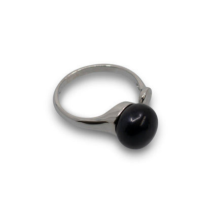 Lala - Silver-Tone Freshwater Pearl Adjustable Ring