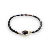 Lena - Crystal stretch bracelet (Black tone)