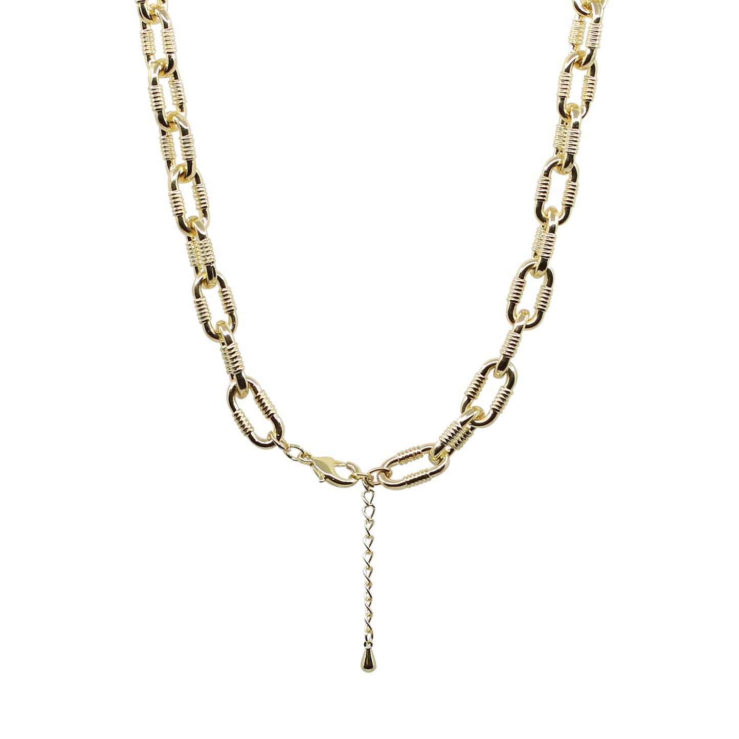 Lesley - Gold-Tone Paperclip Freshwater Pearl Baroque Necklace