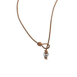 Lorena - Freshwater Pearl Leather Necklace