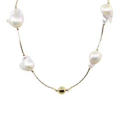 Melissa - Gold-Tone Freshwater Pearl Baroque Necklace